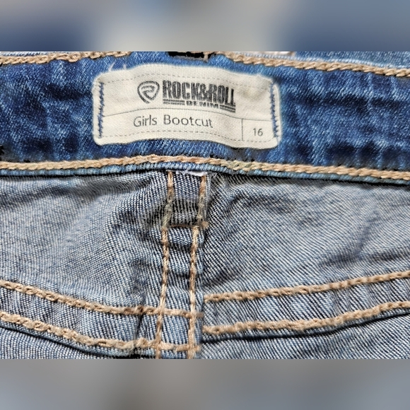 Rock & Roll Girls Bootcut jeans, with adjustable elastic waistband, size 16 - Picture 2 of 12